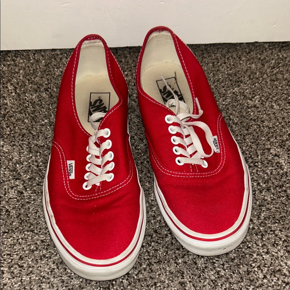 Vans Red Canvas Low-Top Sneakers